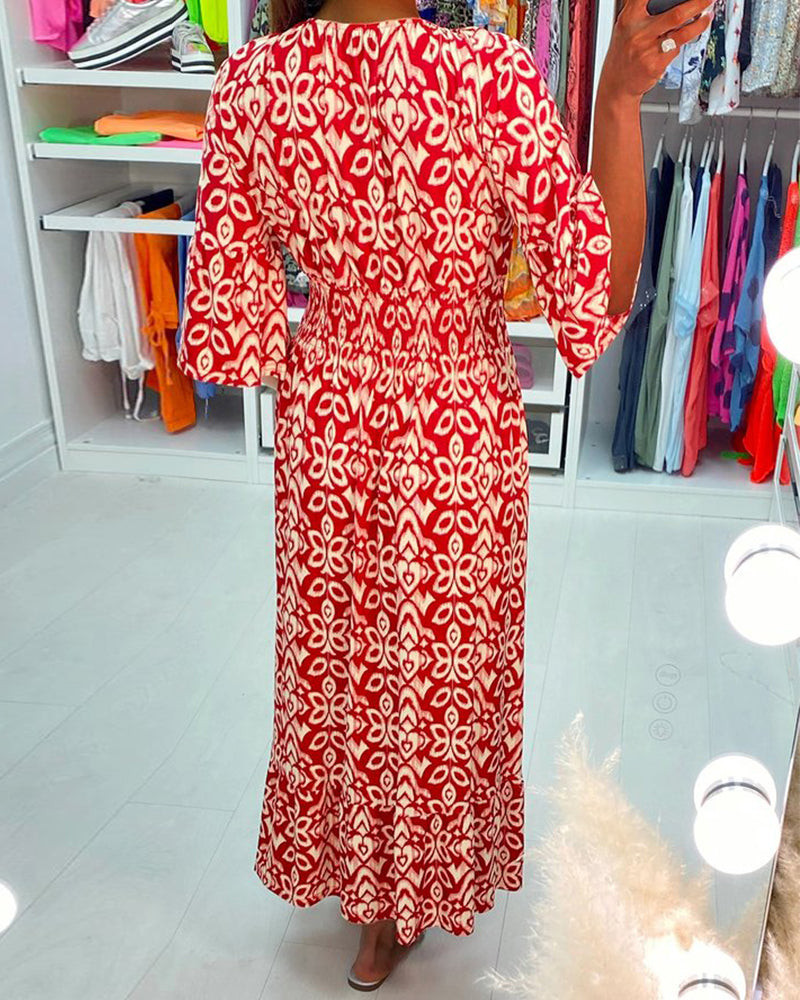 Ella™ | Elegante Maxi-jurk Met Print