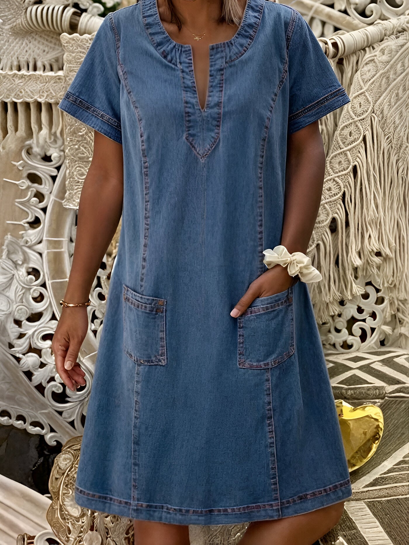 Anouk™ | Relaxte Denimjurk