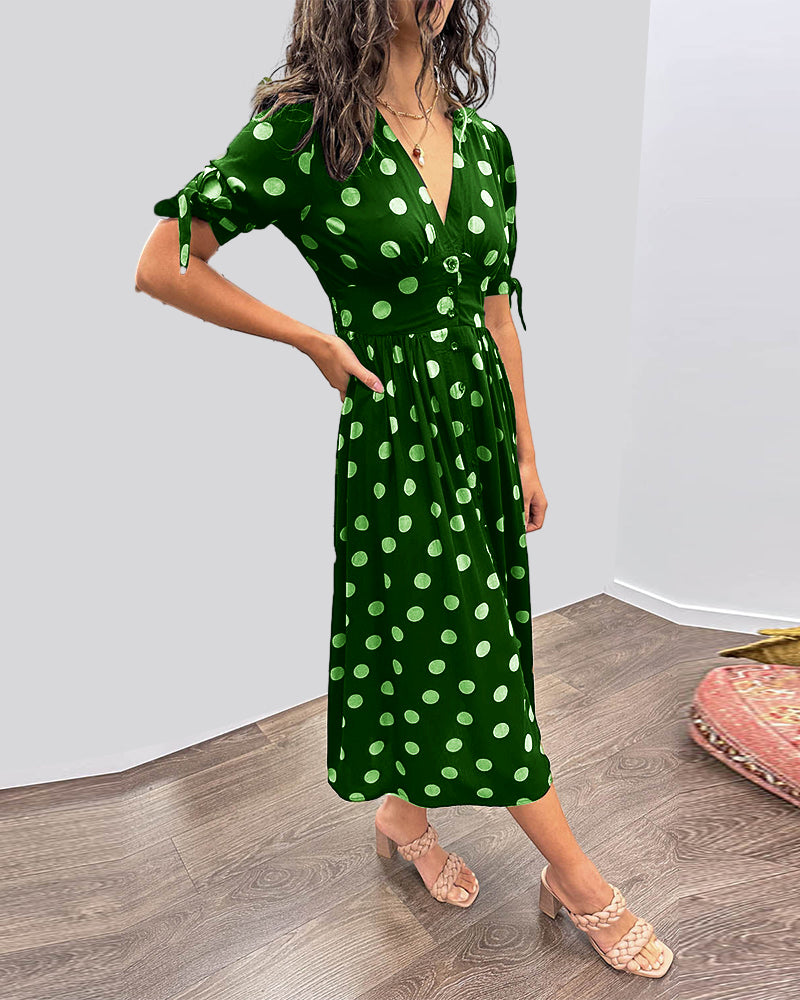 Monique™ | Elegante Jurk met Stippen