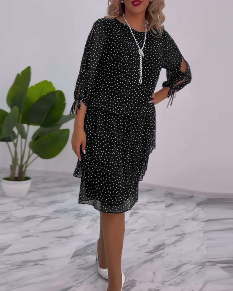 Vera™ | Elegante Gelaagde Stippenjurk