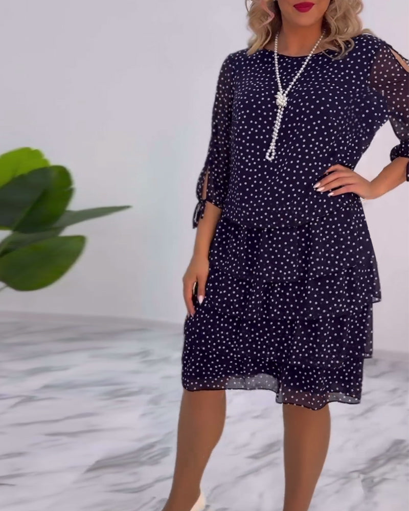 Vera™ | Elegante Gelaagde Stippenjurk