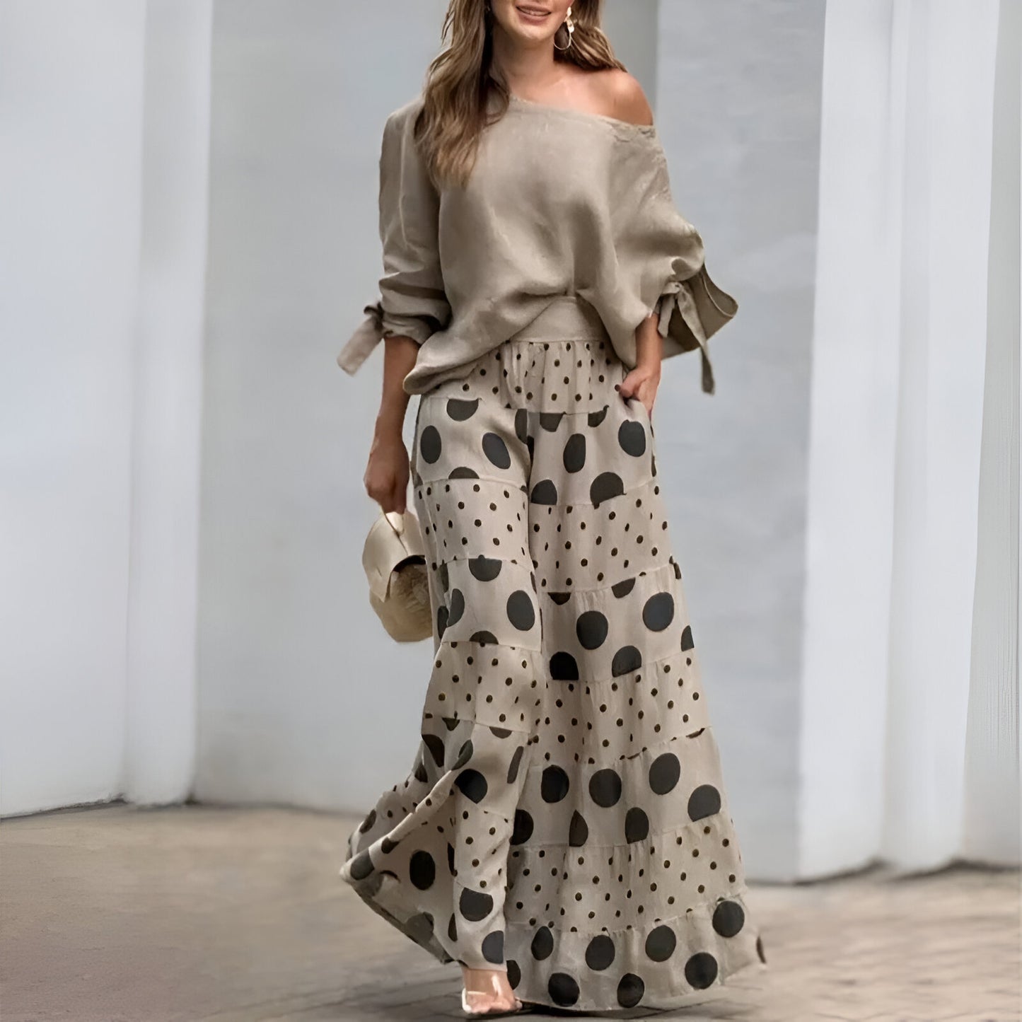 Liora™ | Verfijnde Set met Polkadots Patroon
