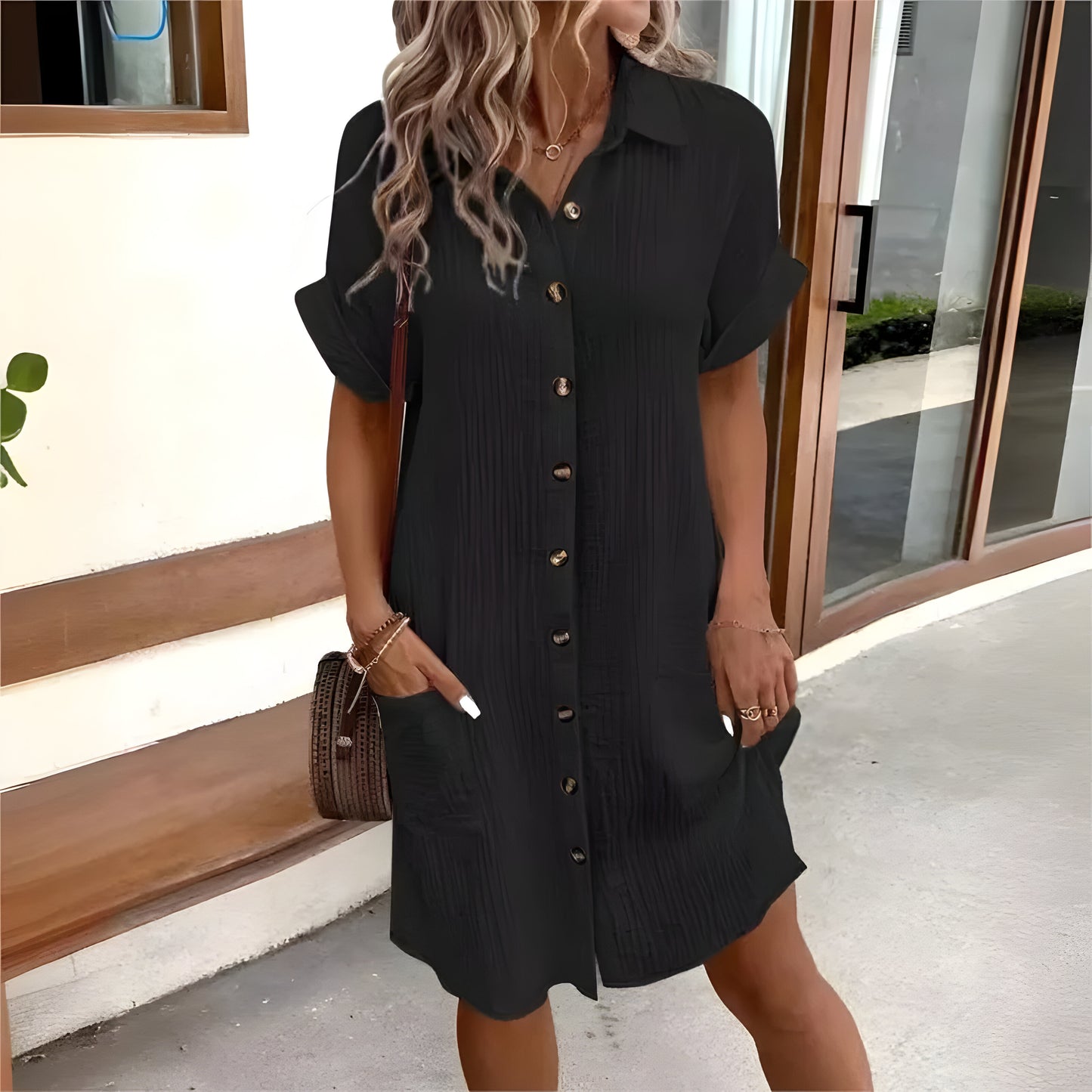 Carlijn™ | Katoenen Zomerjurk met Kraagje