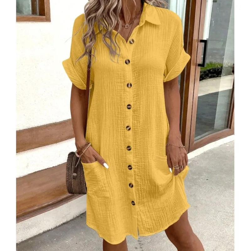 Carlijn™ | Katoenen Zomerjurk met Kraagje
