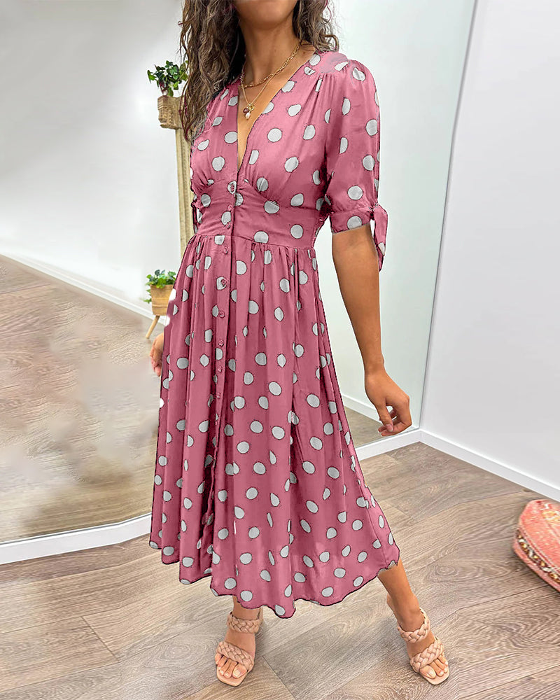 Monique™ | Elegante Jurk met Stippen