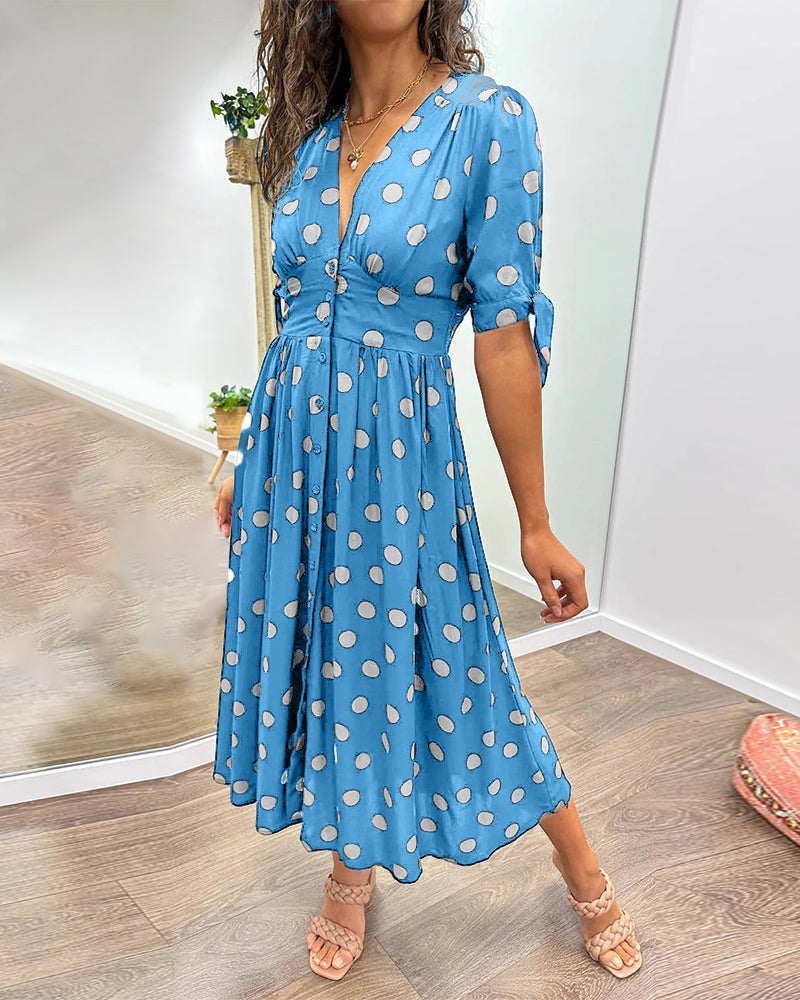 Monique™ | Elegante Jurk met Stippen