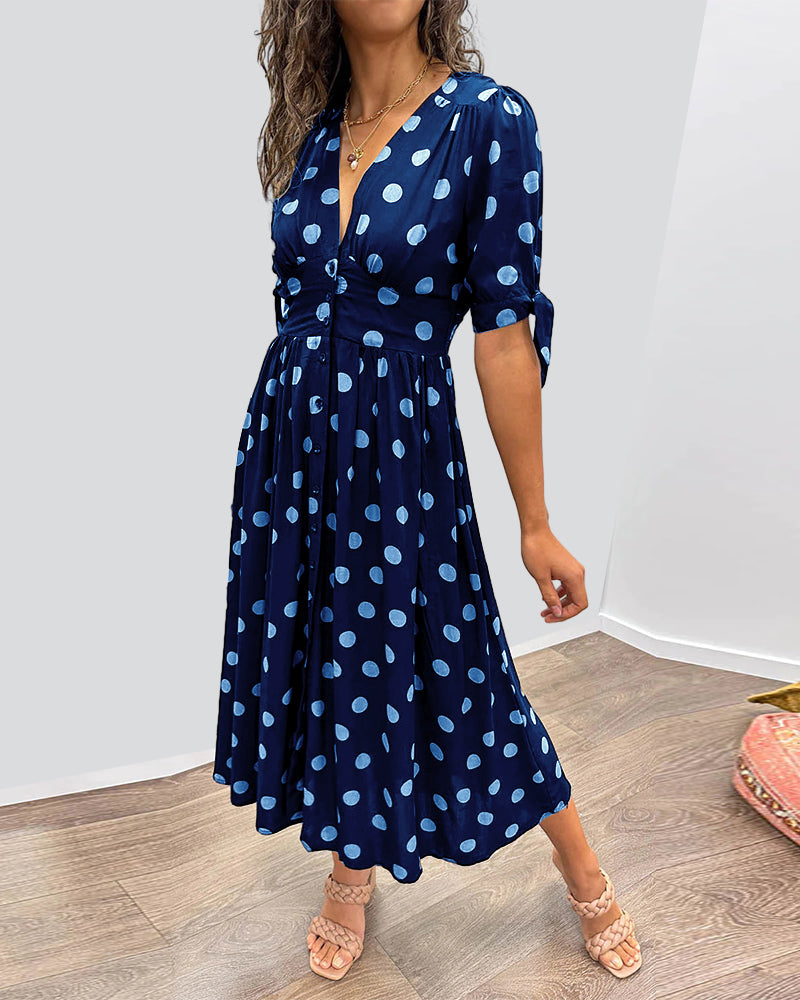 Monique™ | Elegante Jurk met Stippen
