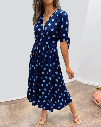 Monique™ | Elegante Jurk met Stippen