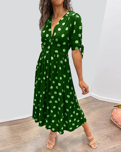 Monique™ | Elegante Jurk met Stippen