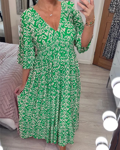 Ella™ | Elegante Maxi-jurk Met Print