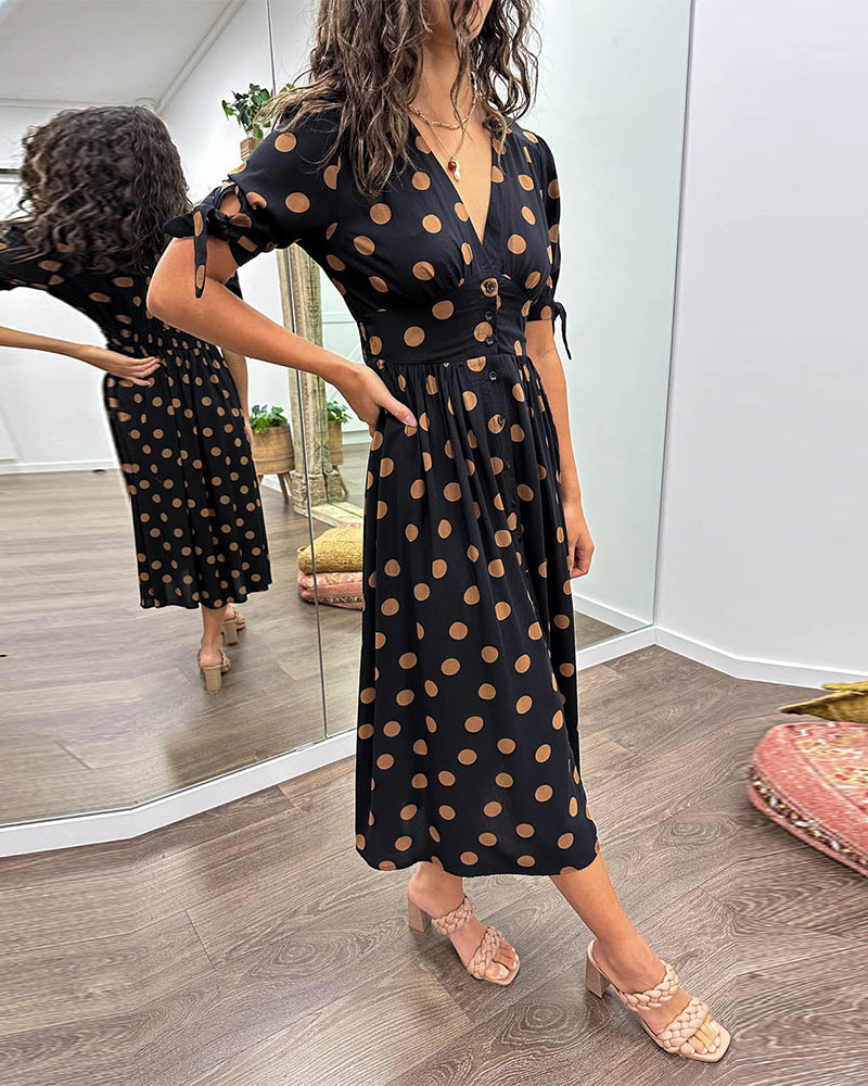 Monique™ | Elegante Jurk met Stippen