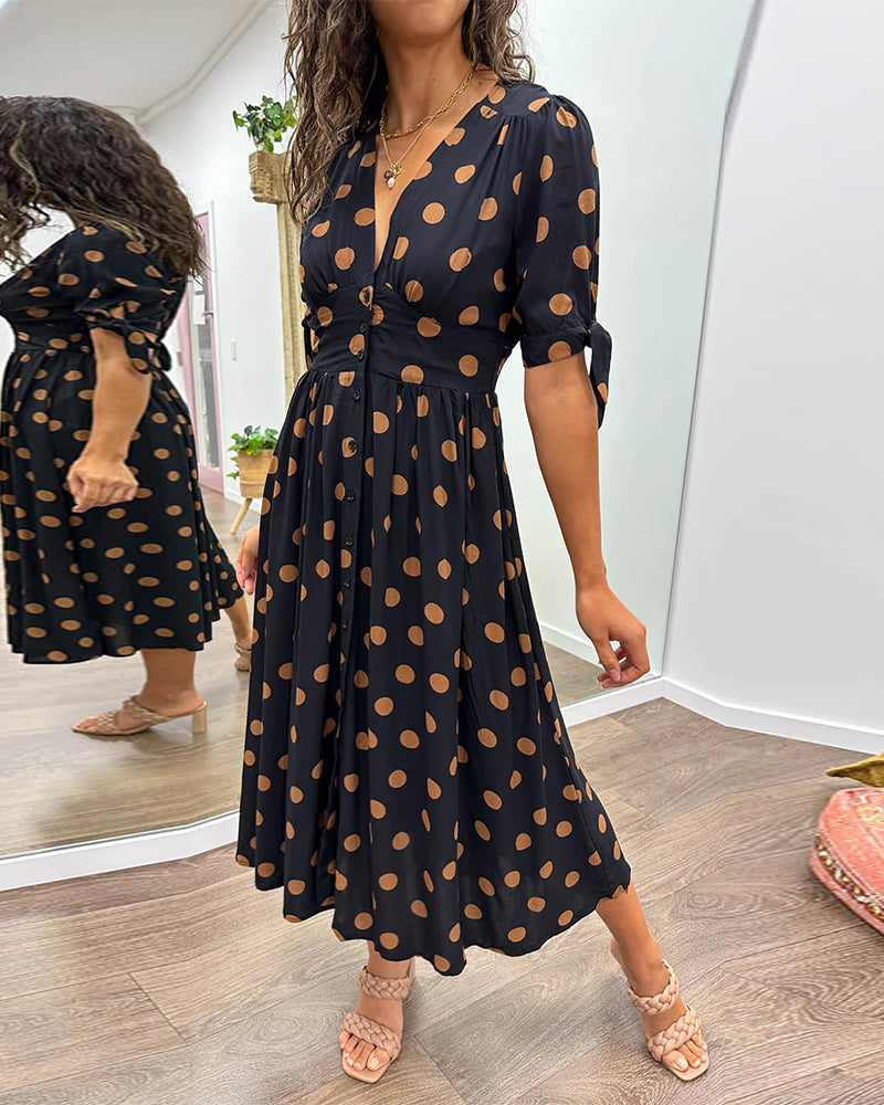 Monique™ | Elegante Jurk met Stippen