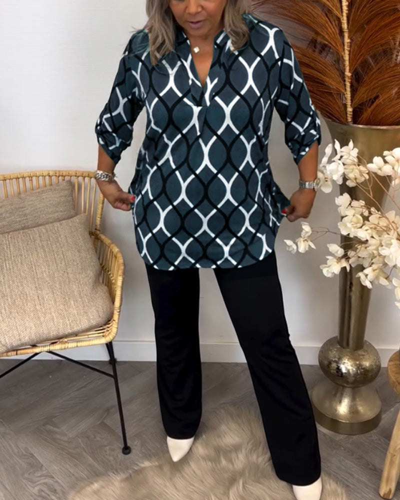 Elsa™ | Casual Blouse met Chique Patroon