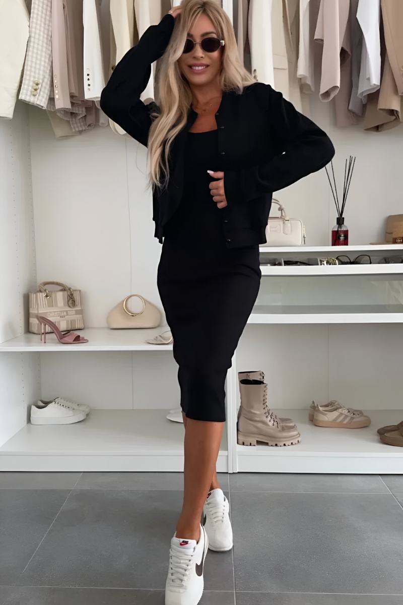 Elise™ | Stijlvolle Midi Jurk & Vest