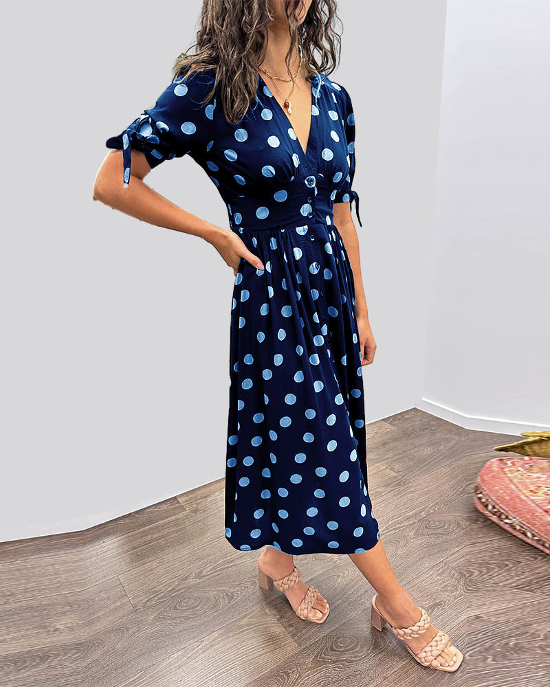 Monique™ | Elegante Jurk met Stippen