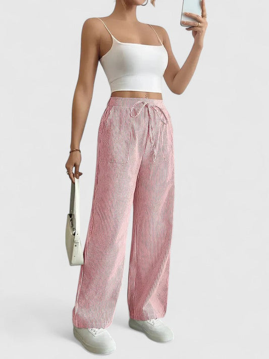 Nicole™ | Gestreepte wijde Broek