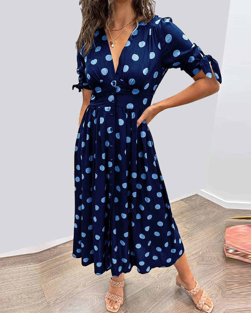 Monique™ | Elegante Jurk met Stippen