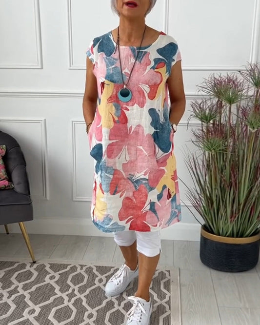 Marjolein™ | Casual jurk met Kleurrijke Bloemenprint