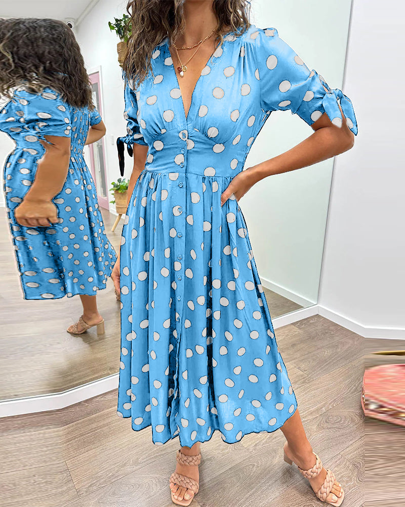 Monique™ | Elegante Jurk met Stippen