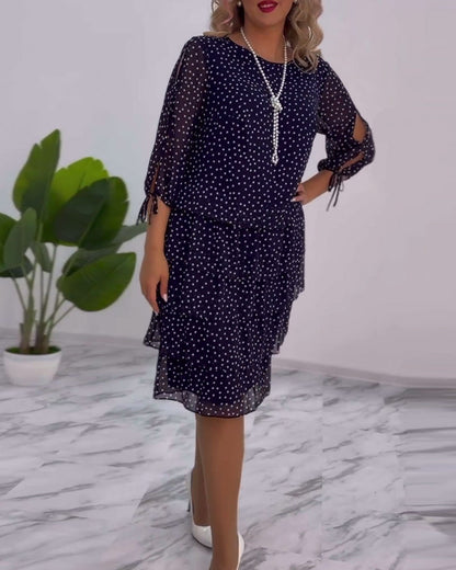 Vera™ | Elegante Gelaagde Stippenjurk