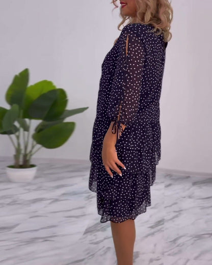 Vera™ | Elegante Gelaagde Stippenjurk