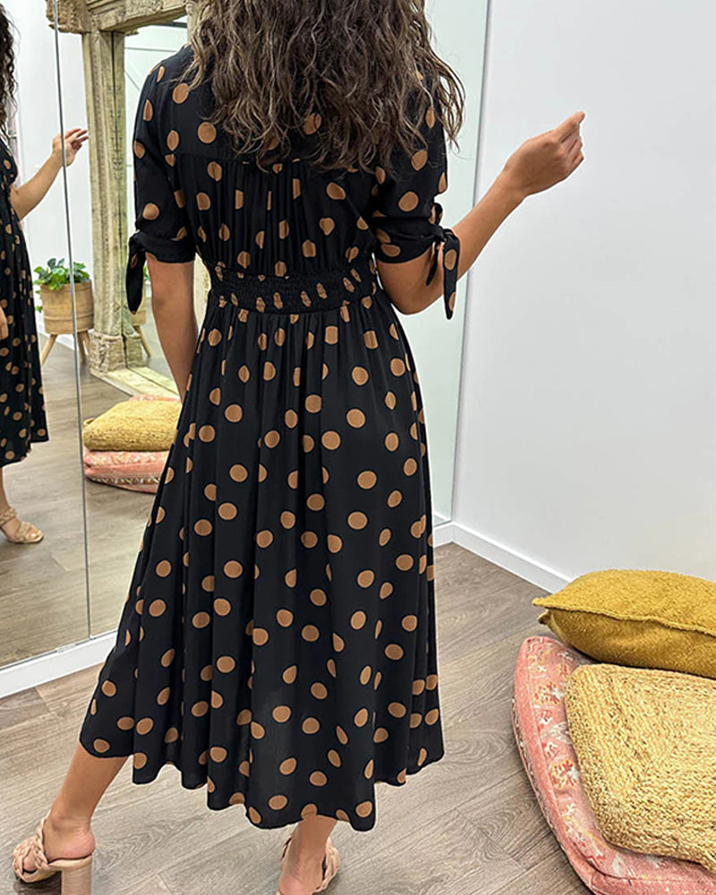 Monique™ | Elegante Jurk met Stippen