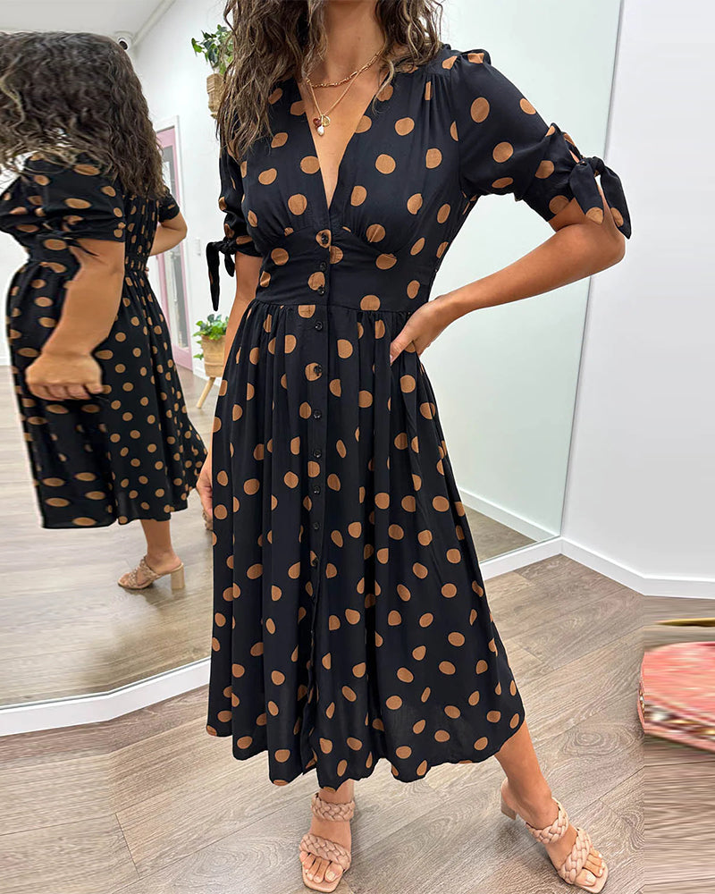 Monique™ | Elegante Jurk met Stippen