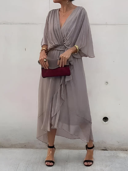 Monica™ | Chiffon jurk met V-hals